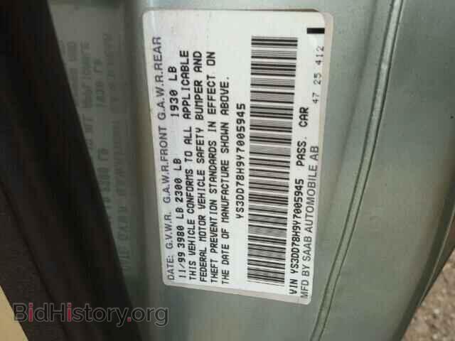 2000 SAAB 9 3 - VIN: YS3DD78H9Y7005945 - Фото 10