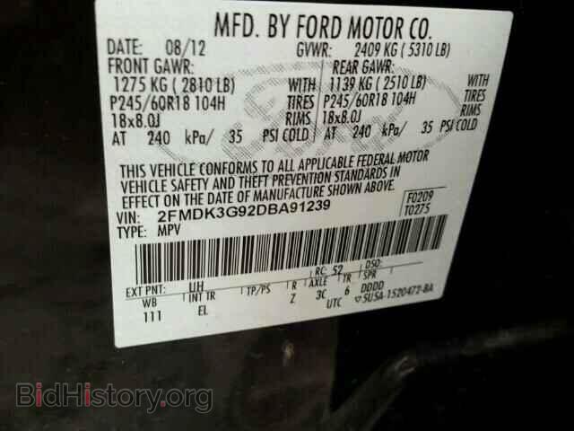 2013 FORD EDGE - VIN: 2FMDK3G92DBA91239 - Фото 10