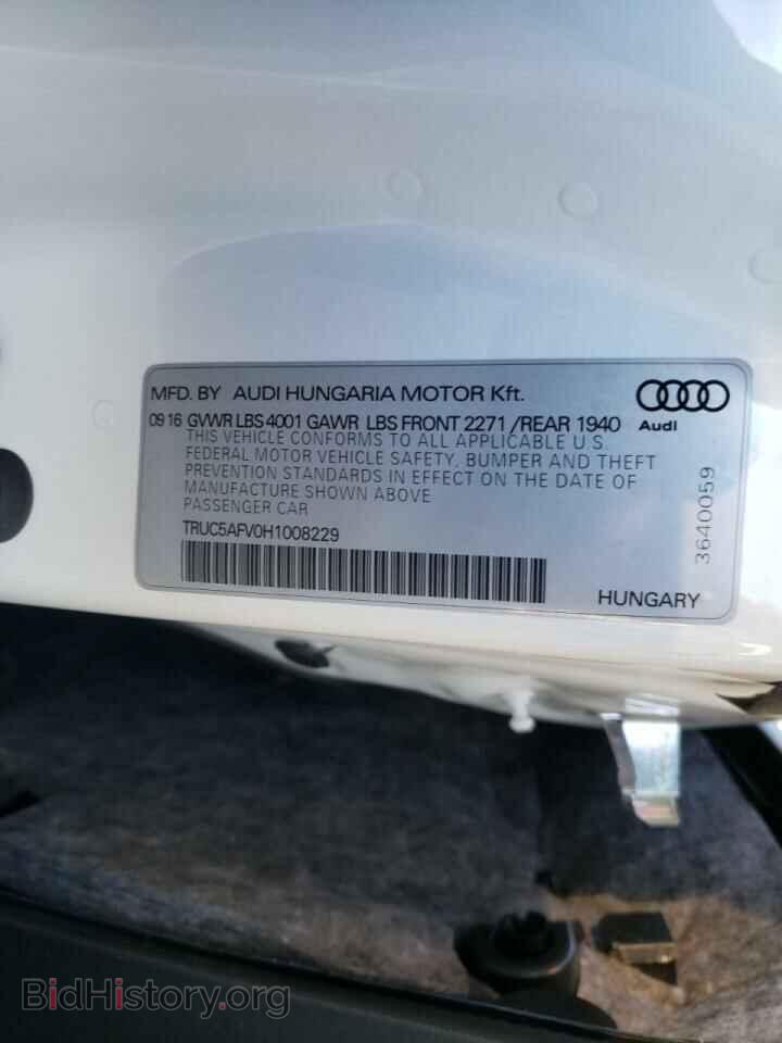 2017 AUDI TT - VIN: TRUC5AFV0H1008229 - Фото 10