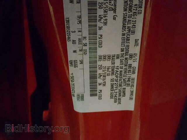 2015 FORD FOCUS - VIN: 1FADP3F27FL314359 - Фото 10