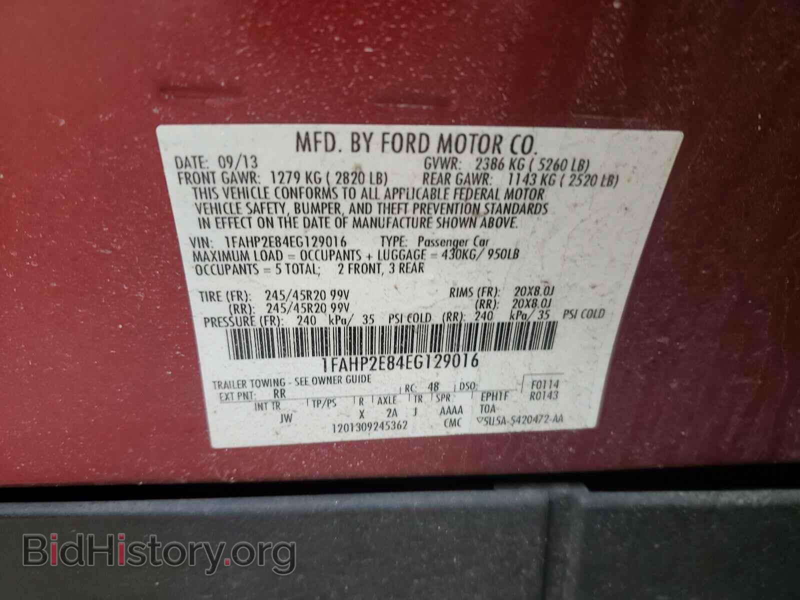 2014 FORD TAURUS - VIN: 1FAHP2E84EG129016 - Photo 10