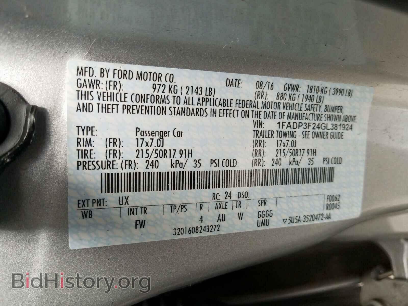2016 FORD FOCUS - VIN: 1FADP3F24GL381924 - Photo 10