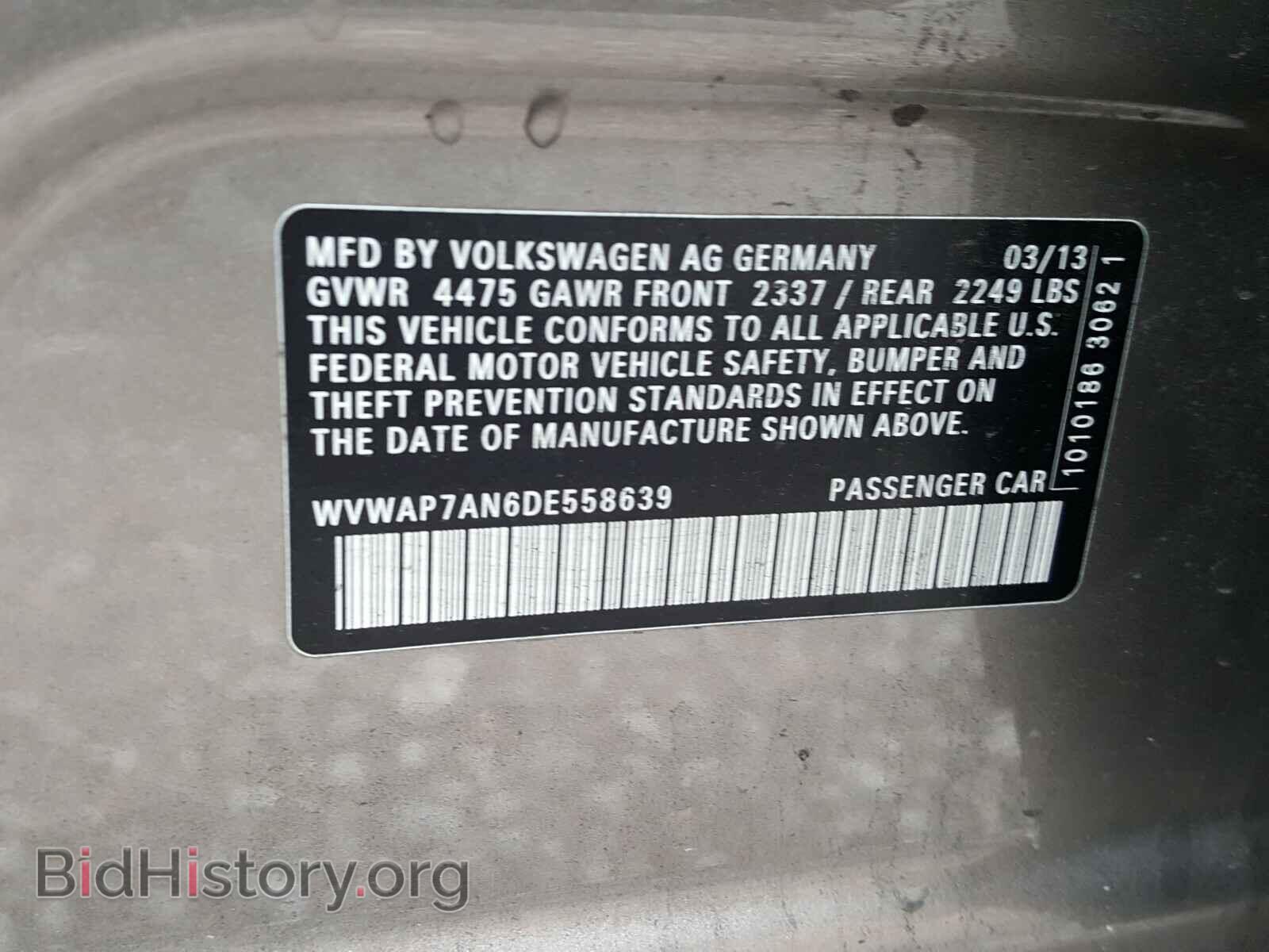 2013 VOLKSWAGEN CC - VIN: WVWAP7AN6DE558639 - Фото 10