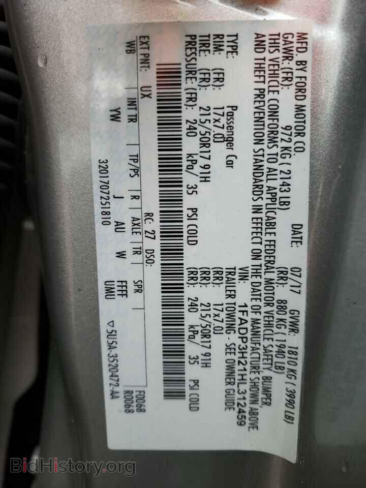 2017 FORD FOCUS - VIN: 1FADP3H21HL312459 - Photo 10