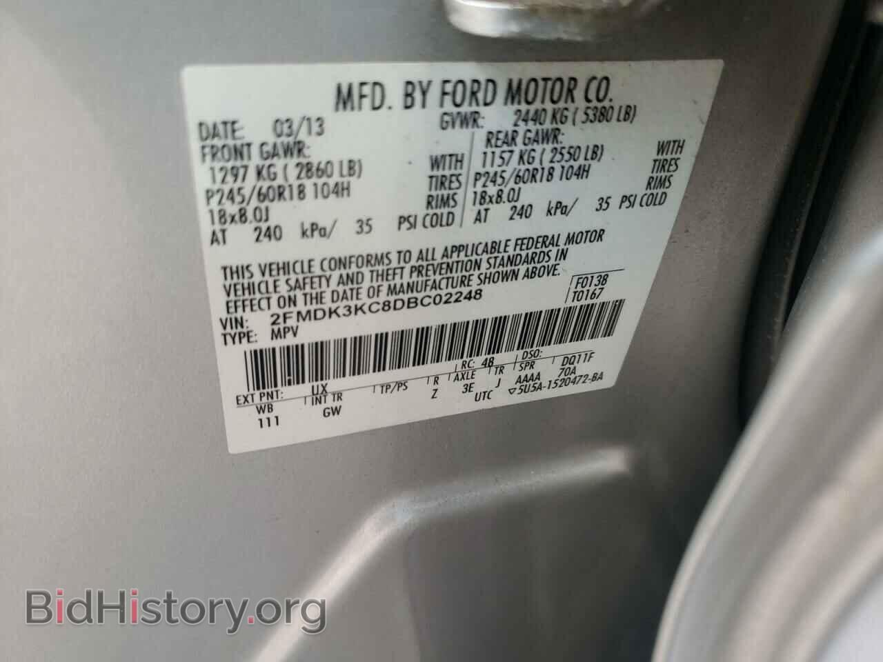 2013 FORD EDGE - VIN: 2FMDK3KC8DBC02248 - Фото 10