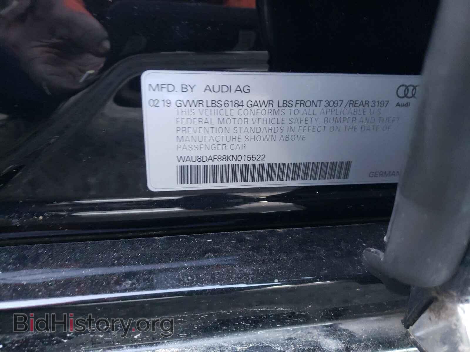 2019 AUDI A8 - VIN: WAU8DAF88KN015522 - Фото 10
