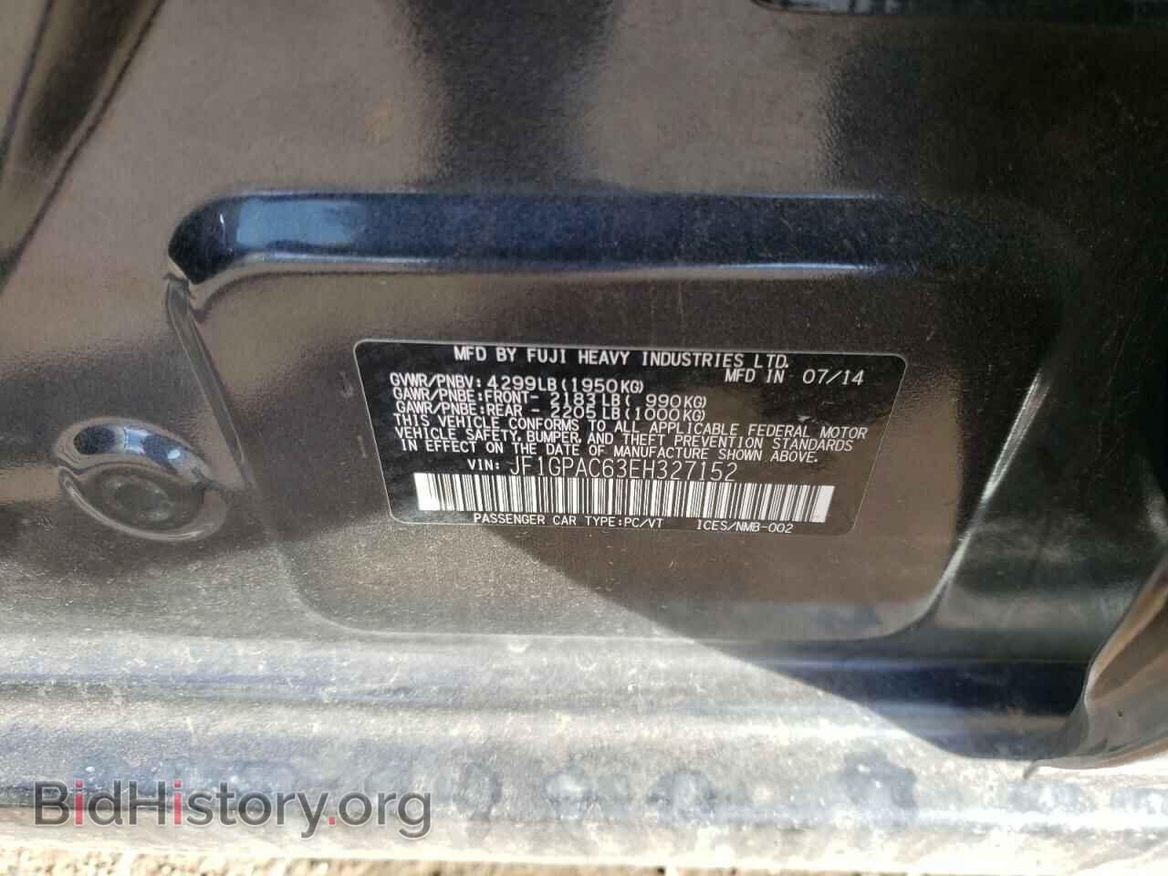 2014 SUBARU IMPREZA - VIN: JF1GPAC63EH327152 - Фото 10