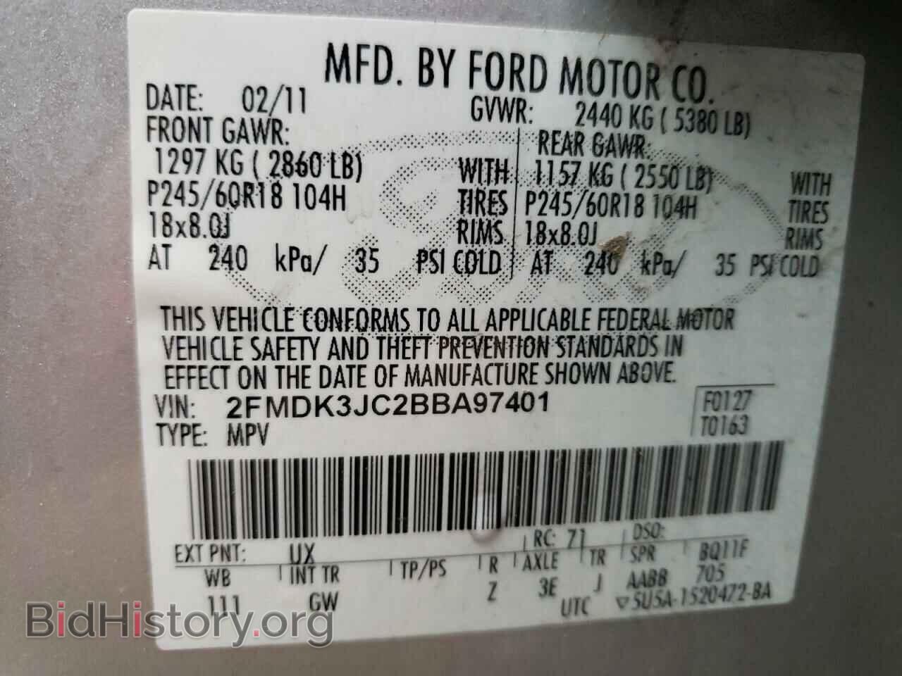 2011 FORD EDGE - VIN: 2FMDK3JC2BBA97401 - Photo 10