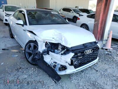 2021 Audi A5 A5 Premium, белый — VIN WAUTAAF57MA006751, Copart