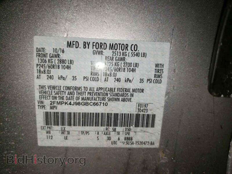 2016 Ford EDGE (VIN 2FMPK4J98GBC66710) — photo 10 of 10