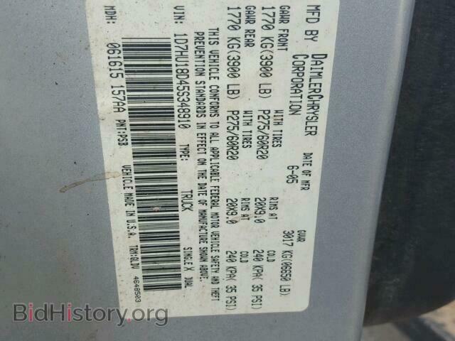 2005 DODGE RAM 1500 - VIN: 1D7HU18D45S348910 - Фото 10