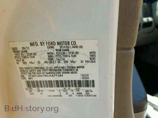 2012 FORD ESCAPE - VIN: 1FMCU0C78CKA77343 - Фото 10