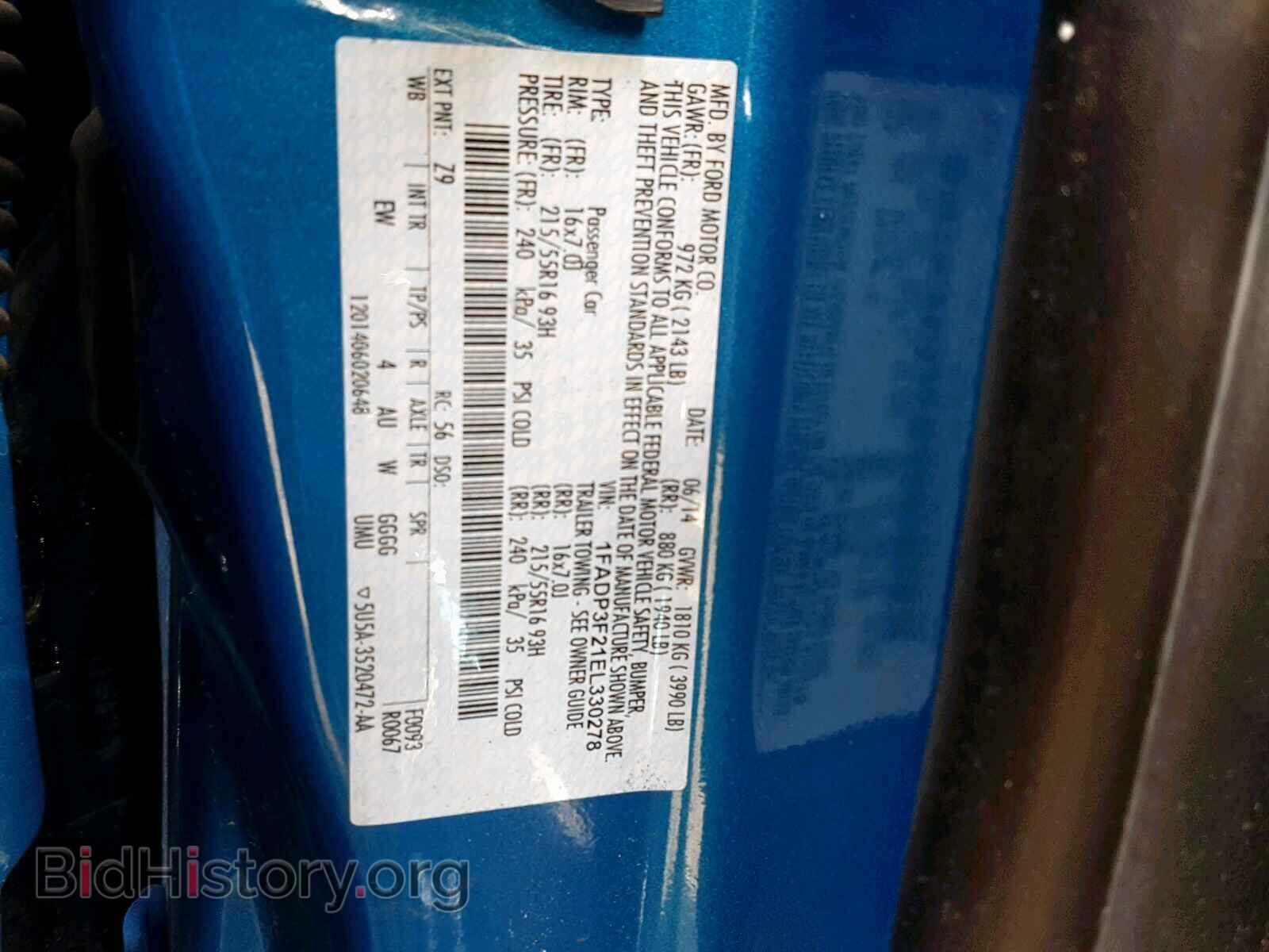 2014 FORD FOCUS SE - VIN: 1FADP3F21EL330278 - Фото 10