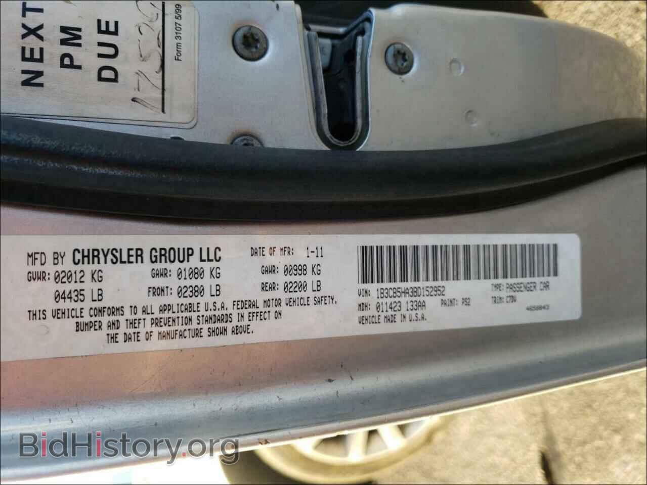 2011 DODGE CALIBER - VIN: 1B3CB5HA3BD152952 - Photo 10