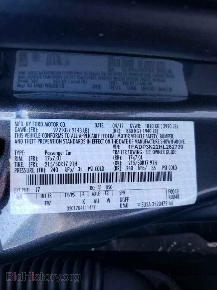 2017 FORD FOCUS - VIN: 1FADP3N22HL262739 - Фото 10