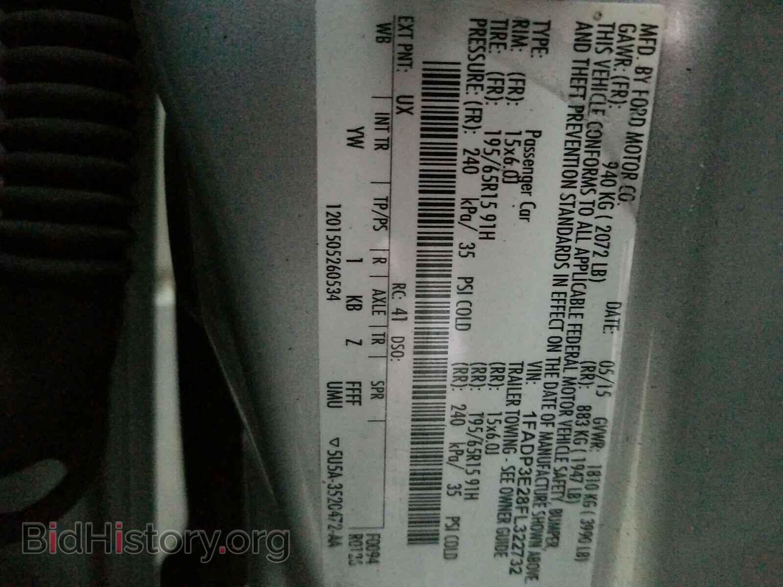 2015 FORD FOCUS - VIN: 1FADP3E28FL322732 - Фото 10