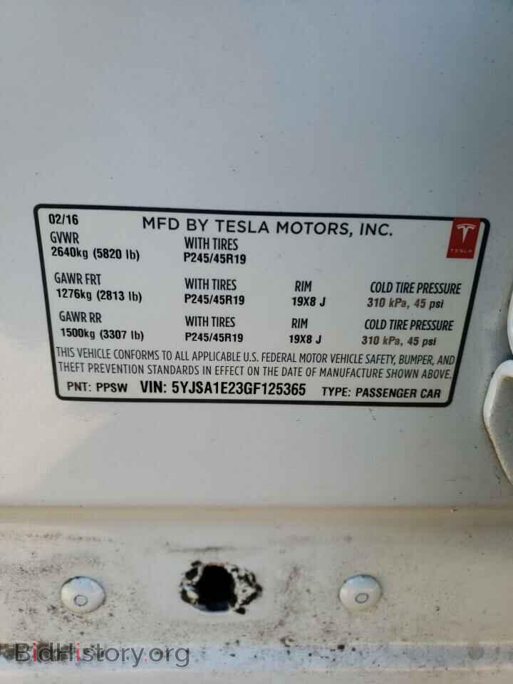 2016 TESLA MODEL S - VIN: 5YJSA1E23GF125365 - Photo 10