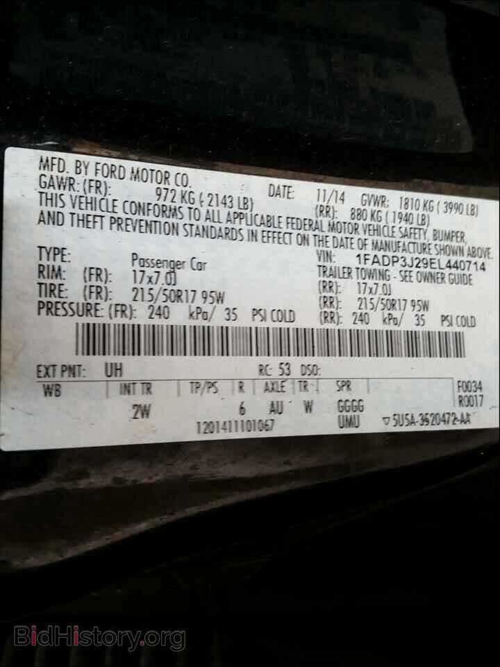 2014 FORD FOCUS - VIN: 1FADP3J29EL440714 - Фото 10