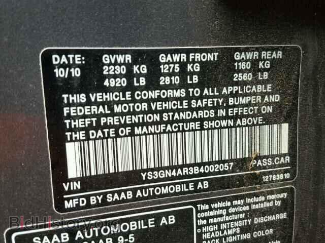 2011 SAAB 9 5 - VIN: YS3GN4AR3B4002057 - Фото 10