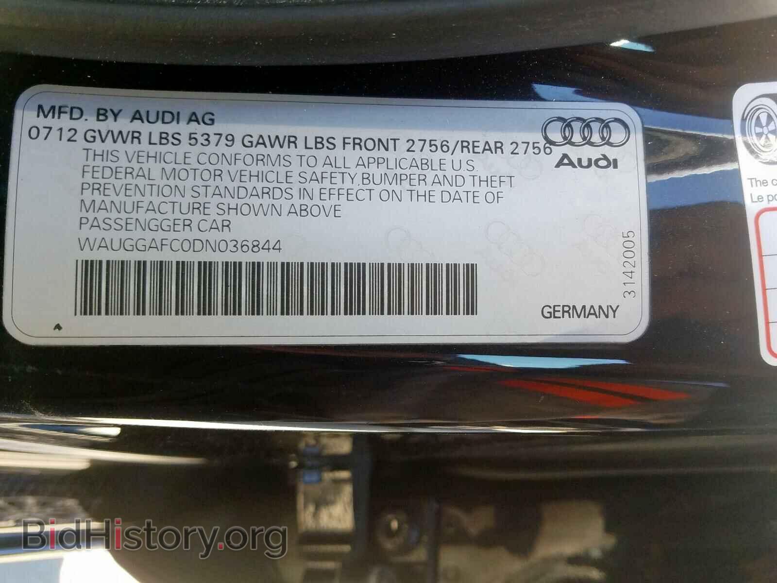 2013 AUDI A6 - VIN: WAUGGAFC0DN036844 - Фото 10