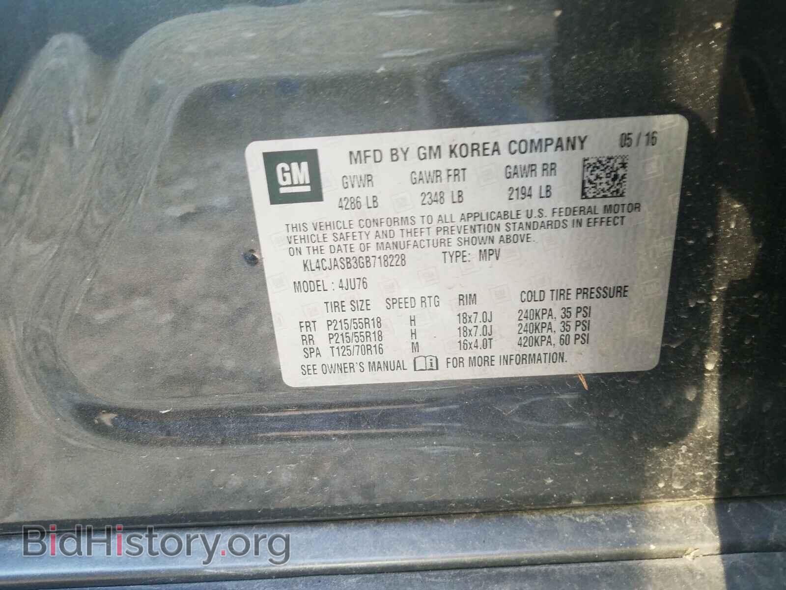 2016 BUICK ENCORE - VIN: KL4CJASB3GB718228 - Photo 10
