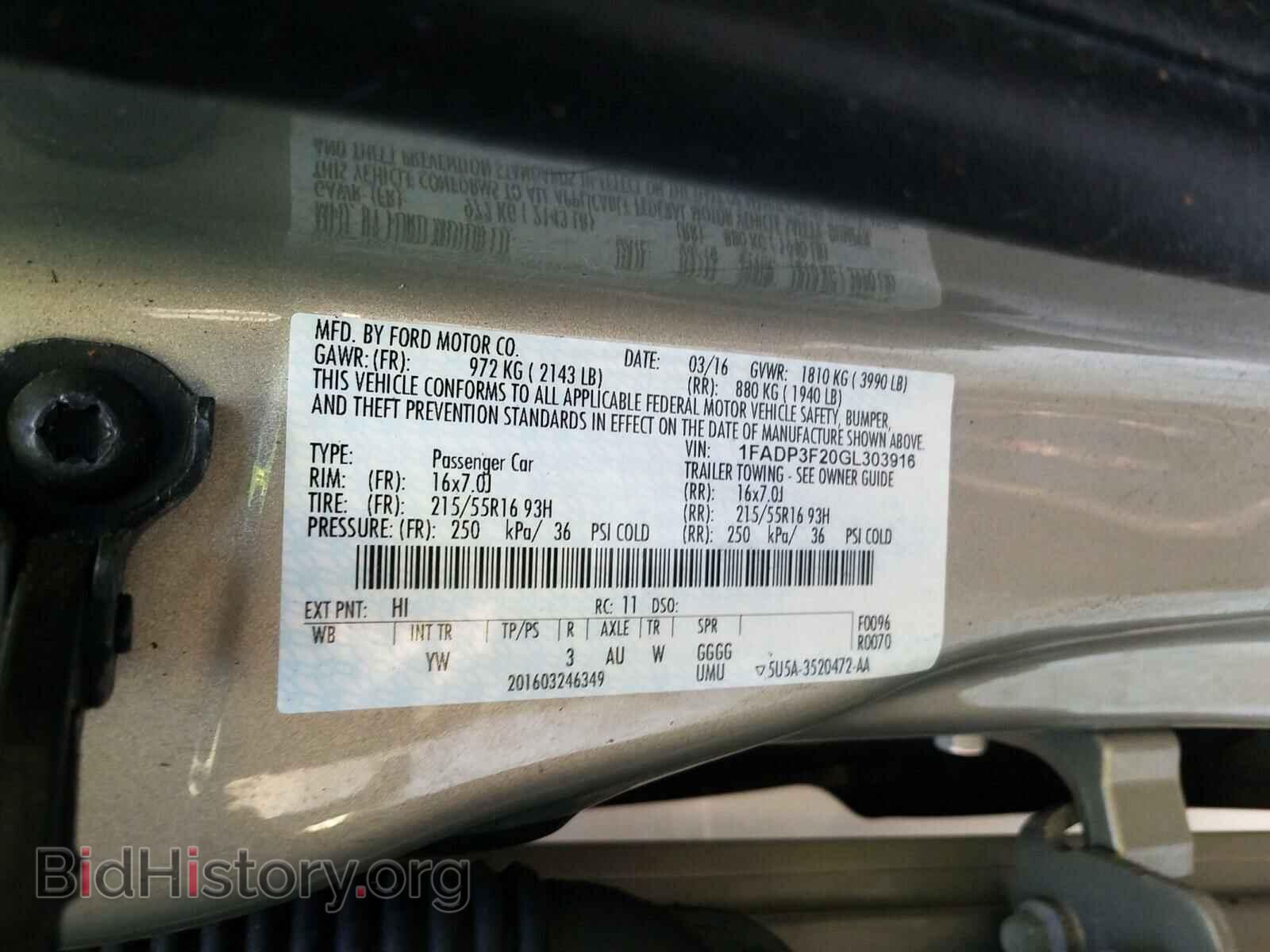 2016 FORD FOCUS - VIN: 1FADP3F20GL303916 - Photo 10