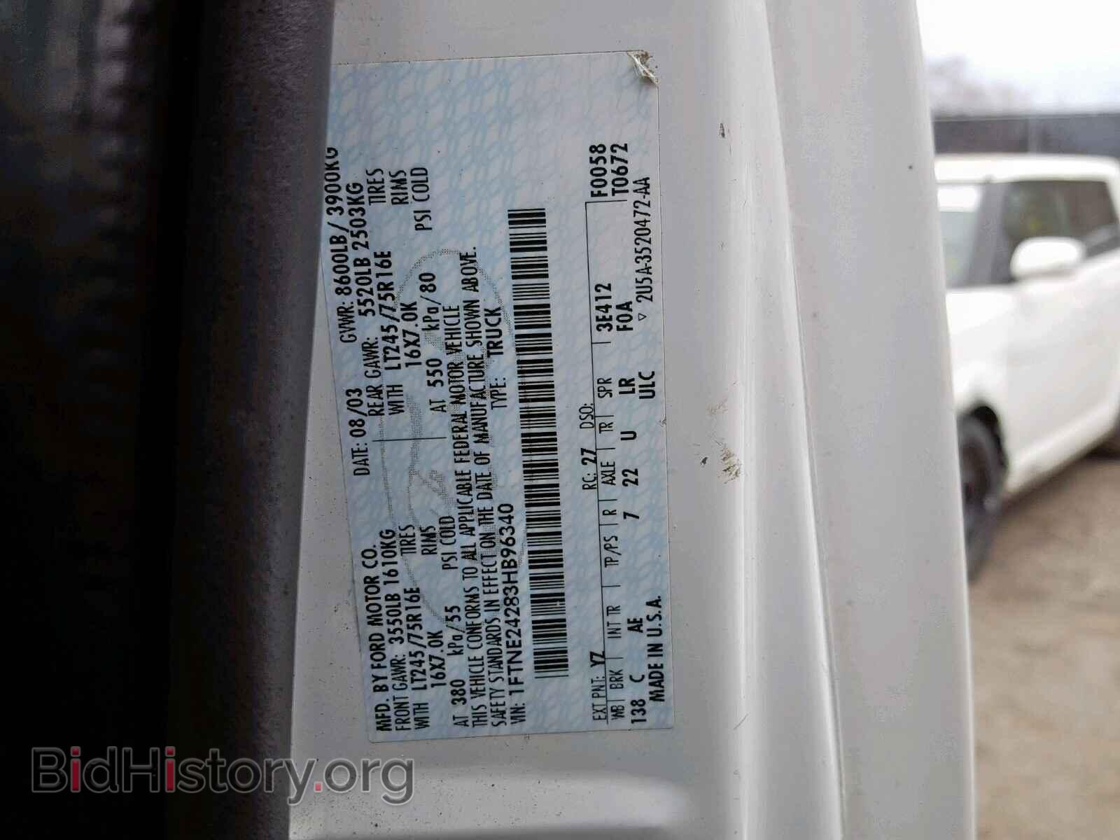 2003 FORD ECONOLINE - VIN: 1FTNE24283HB96340 - Photo 10