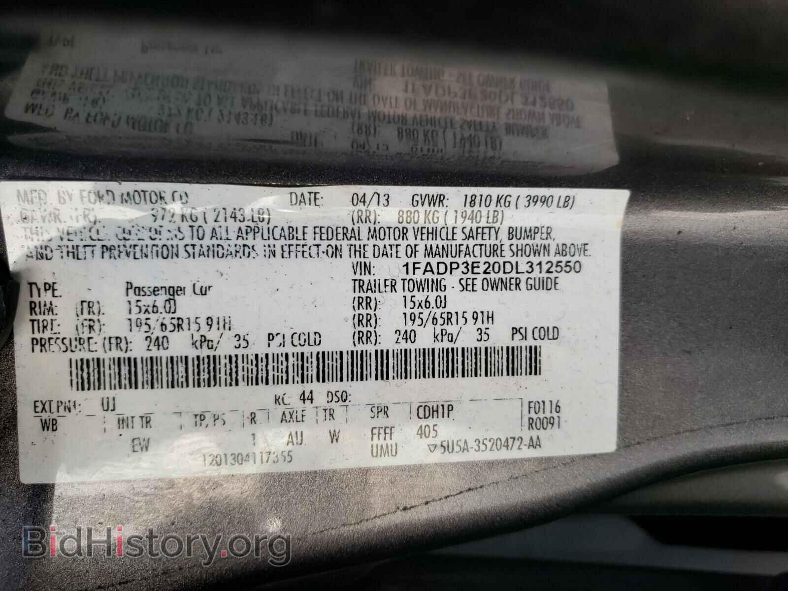 2013 FORD FOCUS - VIN: 1FADP3E20DL312550 - Фото 10