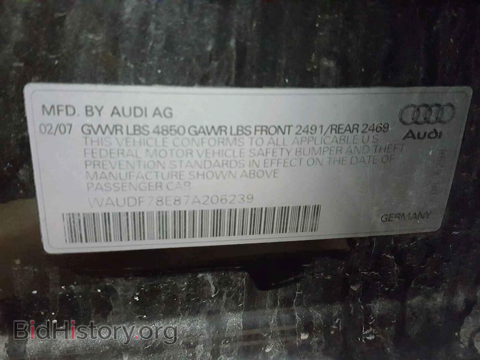 2007 AUDI A4 - VIN: WAUDF78E87A206239 - Photo 10