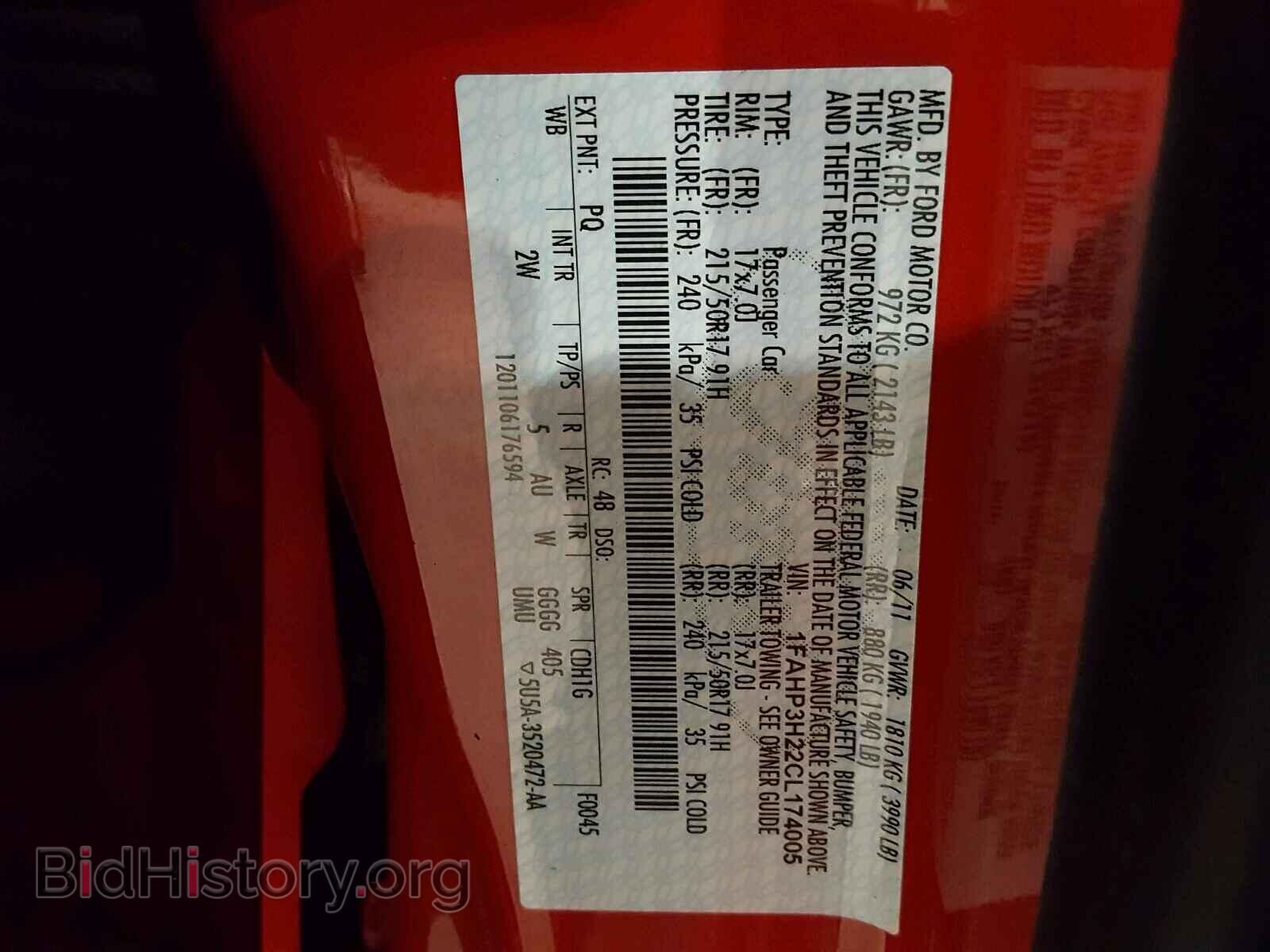 2012 FORD FOCUS - VIN: 1FAHP3H22CL174005 - Фото 10
