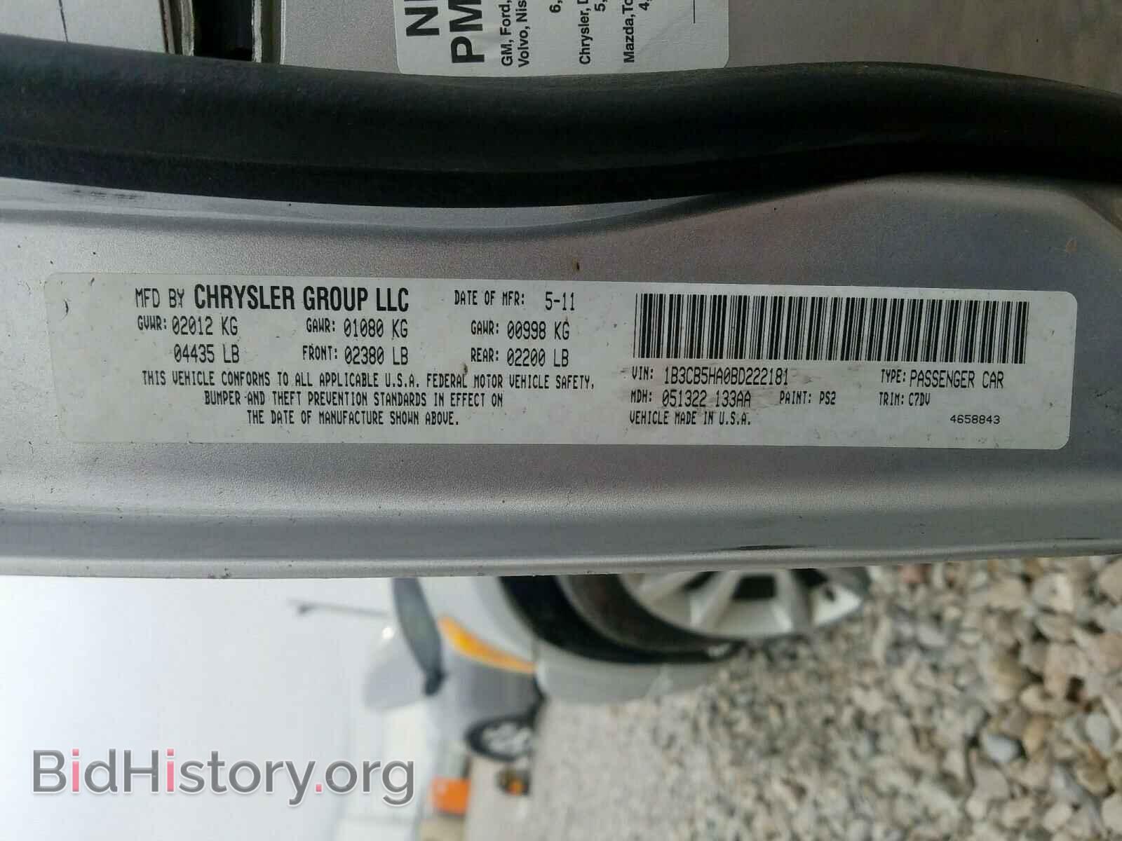 2011 DODGE CALIBER - VIN: 1B3CB5HA0BD222181 - Фото 10