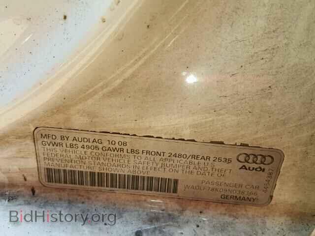 2009 AUDI A4 - VIN: WAULF78K09N038366 - Фото 10