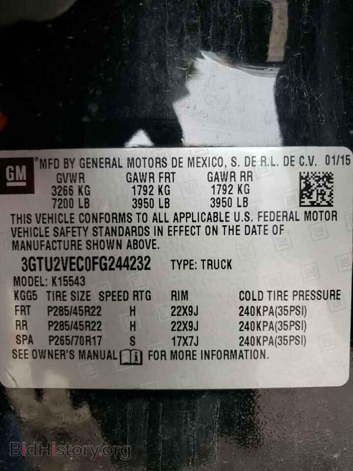 2015 GMC SIERRA - VIN: 3GTU2VEC0FG244232 - Фото 10