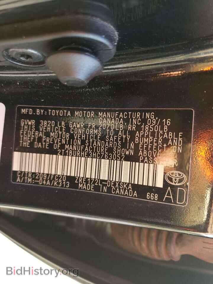 2017 TOYOTA COROLLA - VIN: 2T1BURHE3HC763052 - Фото 10