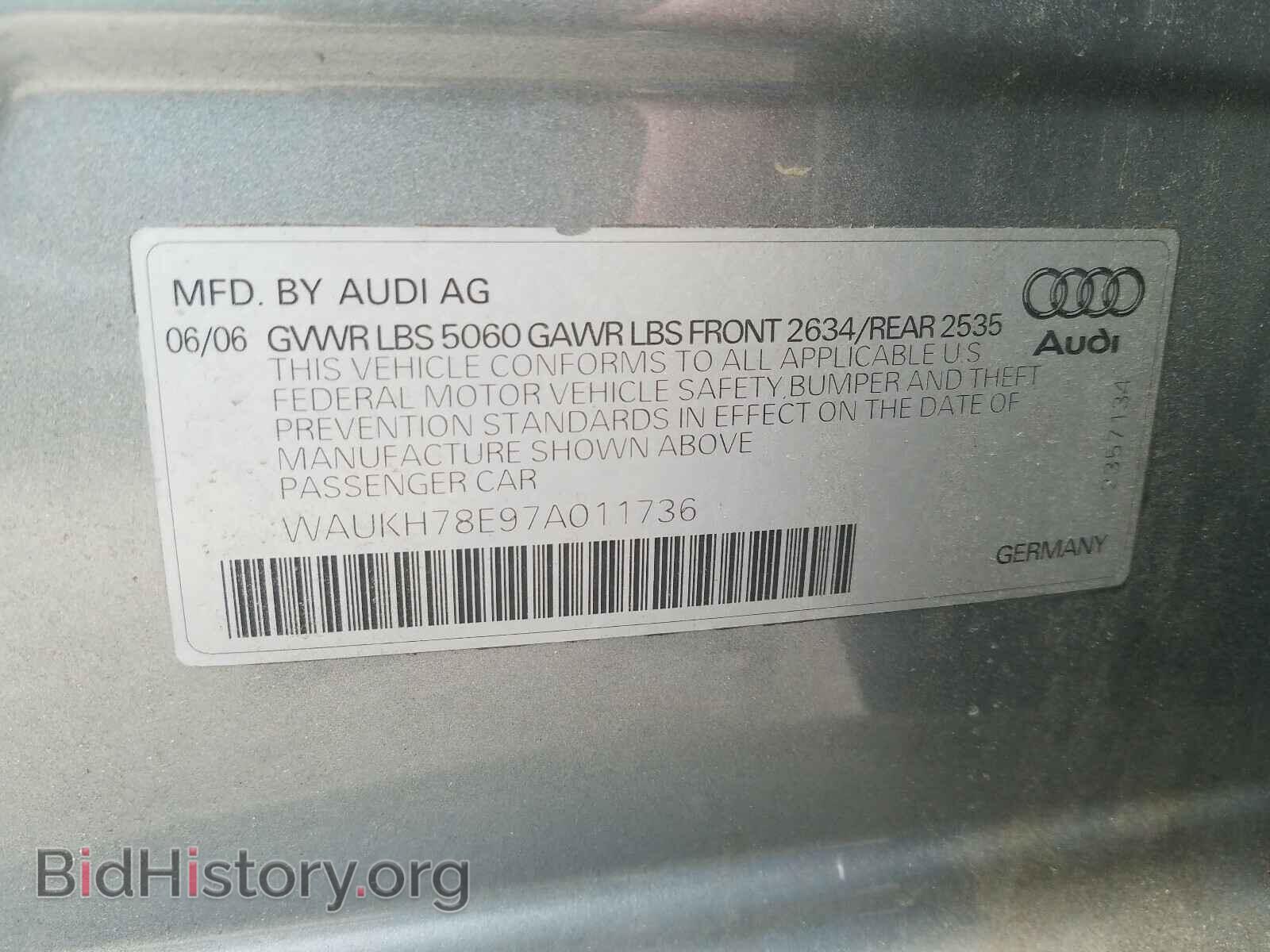 2007 AUDI A4 - VIN: WAUKH78E97A011736 - Photo 10