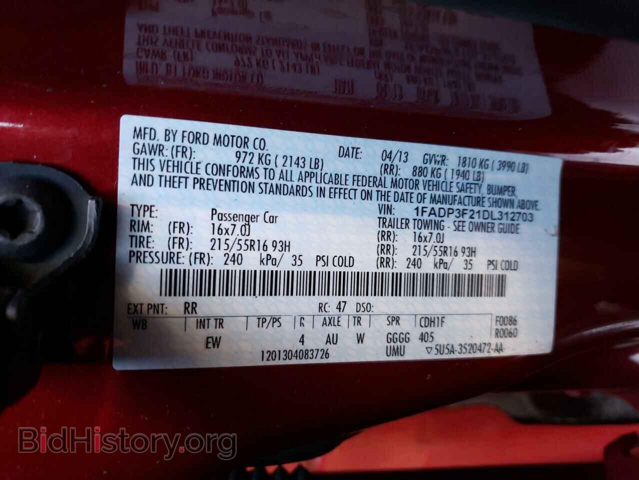 2013 FORD FOCUS - VIN: 1FADP3F21DL312703 - Фото 10