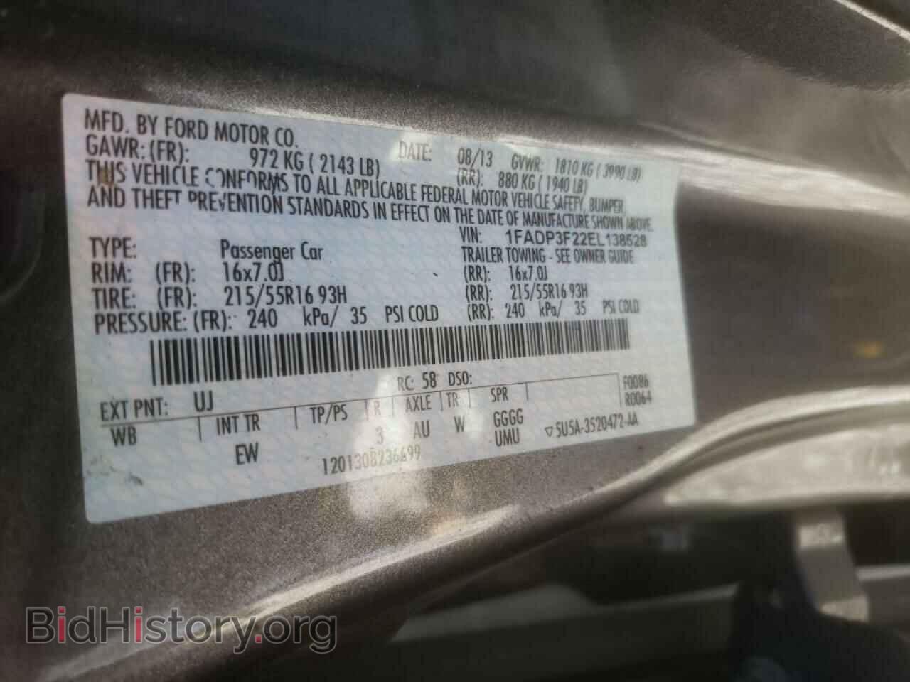 2014 FORD FOCUS - VIN: 1FADP3F22EL138528 - Photo 10