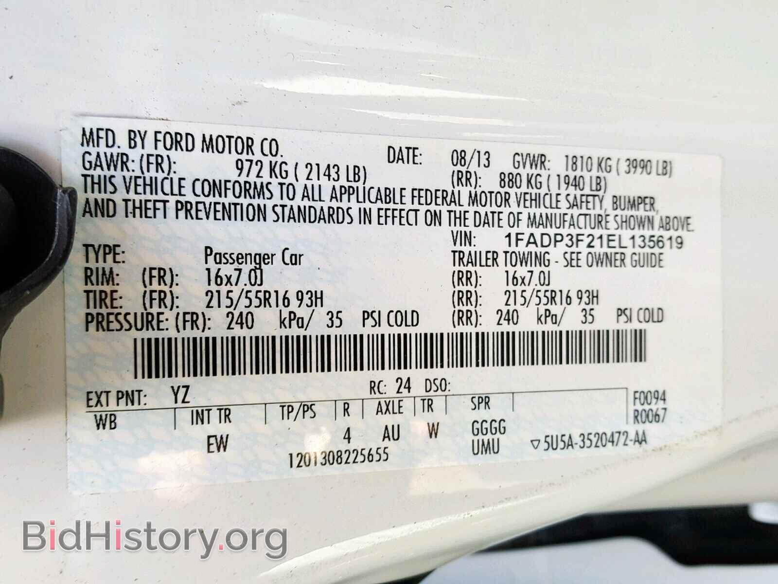 2014 FORD FOCUS SE - VIN: 1FADP3F21EL135619 - Фото 10