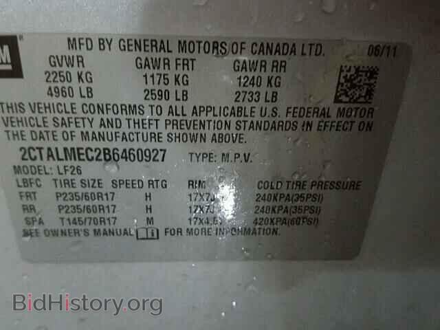 2011 GMC TERRAIN - VIN: 2CTALMEC2B6460927 - Фото 10