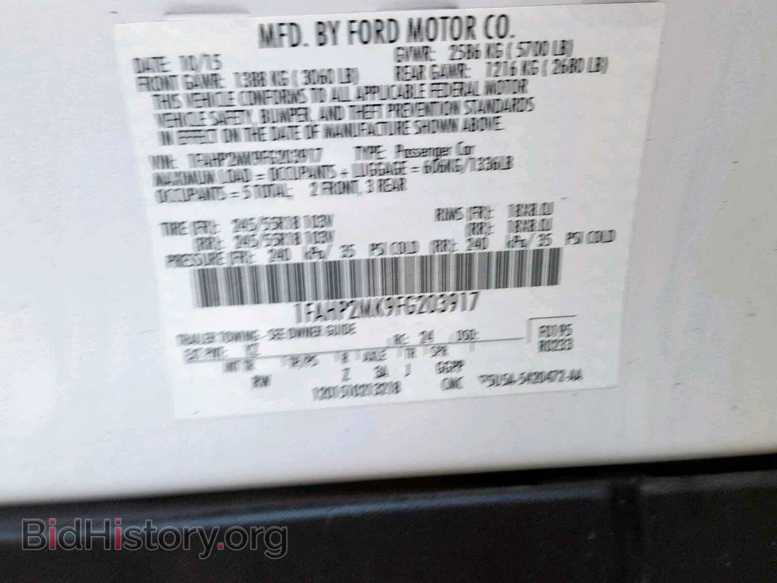 2015 FORD TAURUS - VIN: 1FAHP2MK9FG203917 - Фото 10