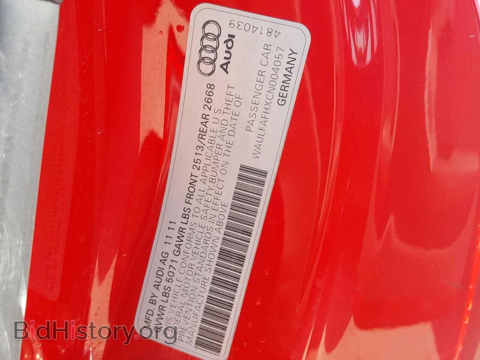 2012 AUDI A5 PREMIUM - VIN: WAULFAFHXCN004057 - Фото 10
