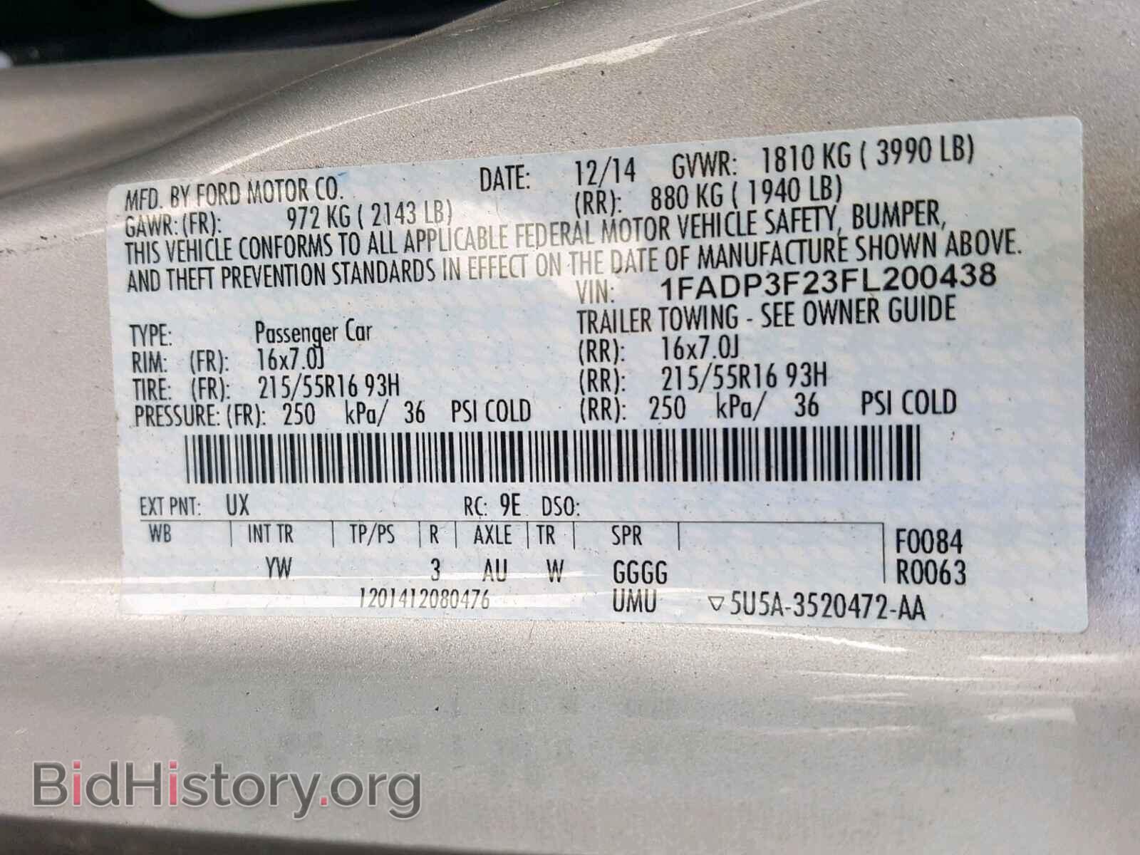 2015 FORD FOCUS SE - VIN: 1FADP3F23FL200438 - Фото 10