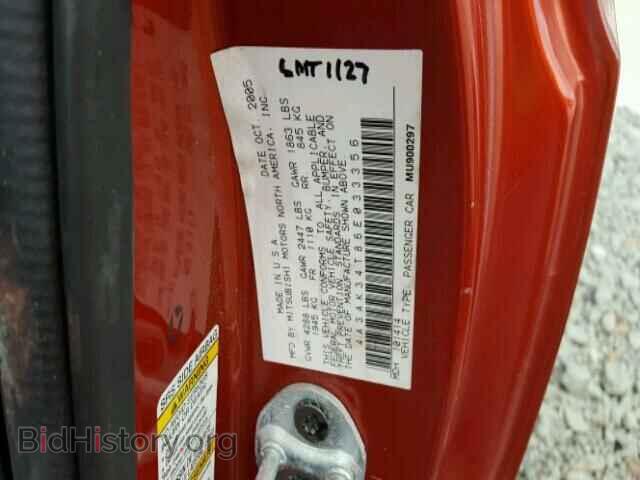 2006 MITSUBISHI ECLIPSE - VIN: 4A3AK34T86E033356 - Фото 10