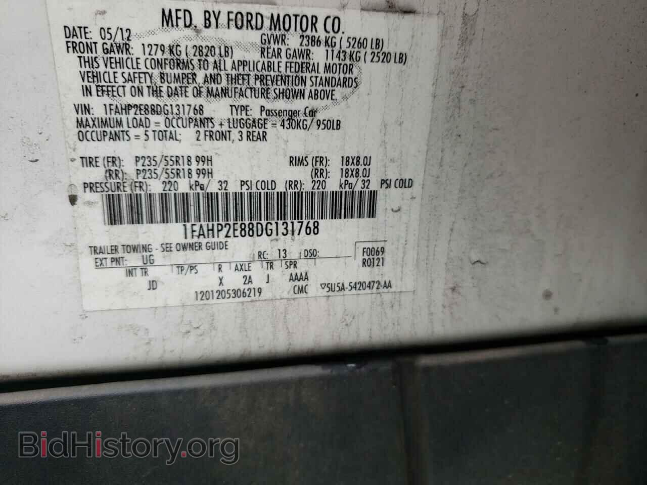 2013 FORD TAURUS - VIN: 1FAHP2E88DG131768 - Фото 10