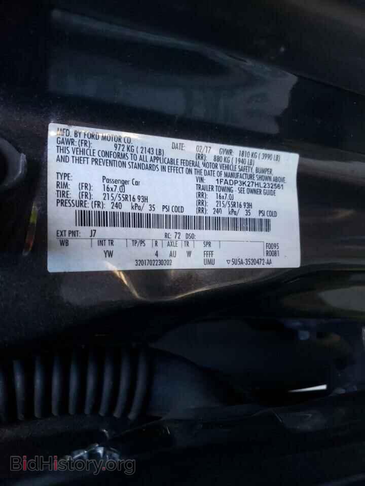 2017 FORD FOCUS - VIN: 1FADP3K27HL232561 - Фото 10