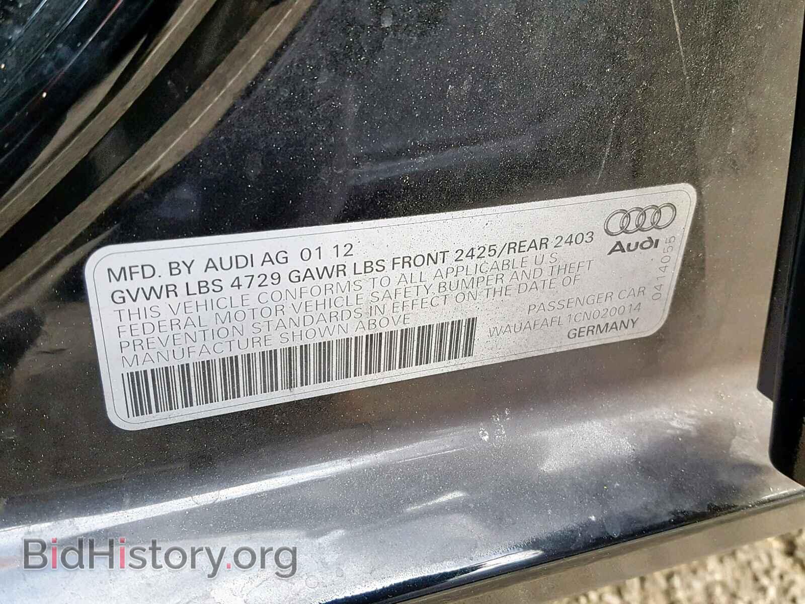 2012 AUDI A4 - VIN: WAUAFAFL1CN020014 - Фото 10
