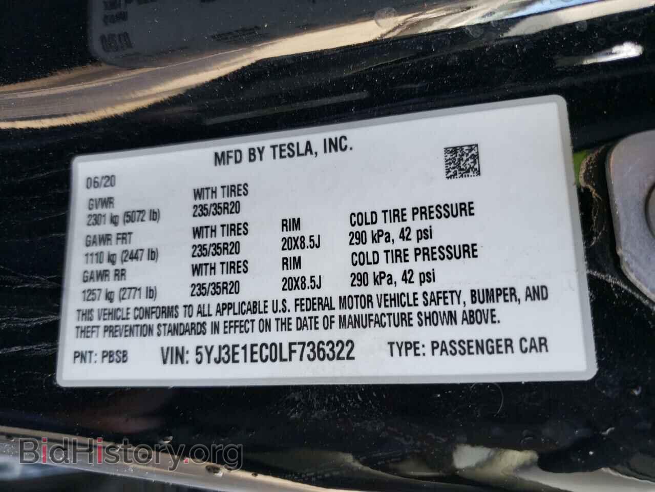 2020 TESLA MODEL 3 - VIN: 5YJ3E1EC0LF736322 - Фото 10