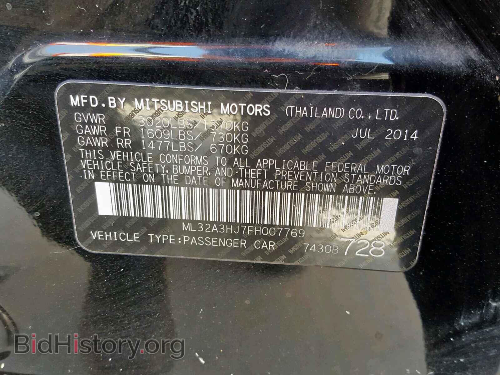 2015 MITSUBISHI MIRAGE - VIN: ML32A3HJ7FH007769 - Фото 10