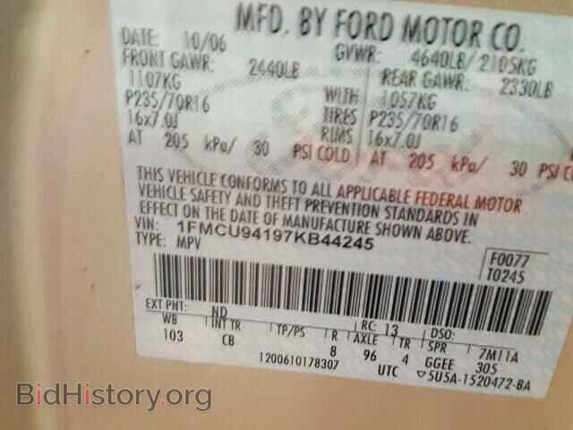 2007 FORD ESCAPE - VIN: 1FMCU94197KB44245 - Фото 10