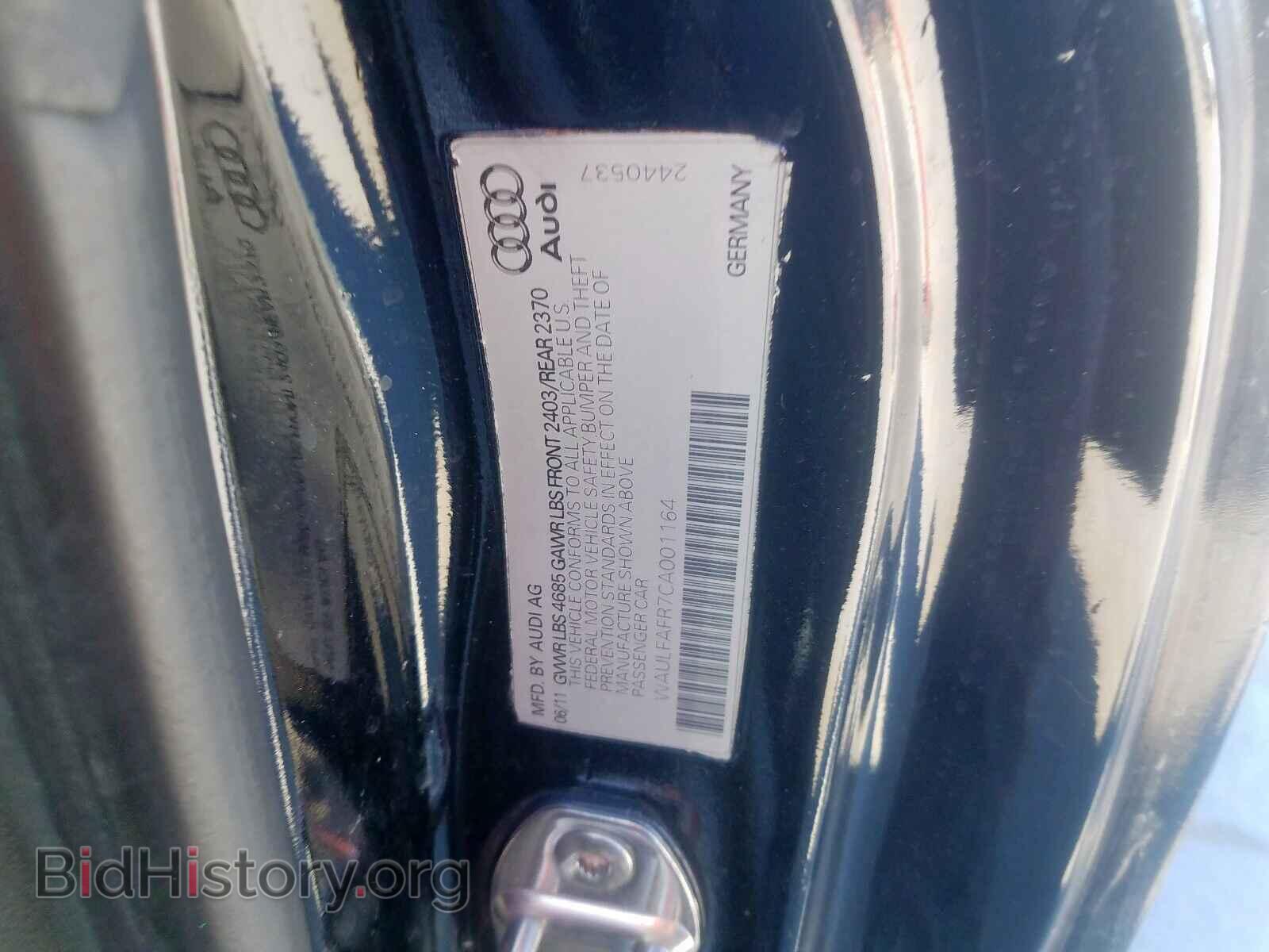 2012 AUDI A5 - VIN: WAULFAFR7CA001164 - Фото 10